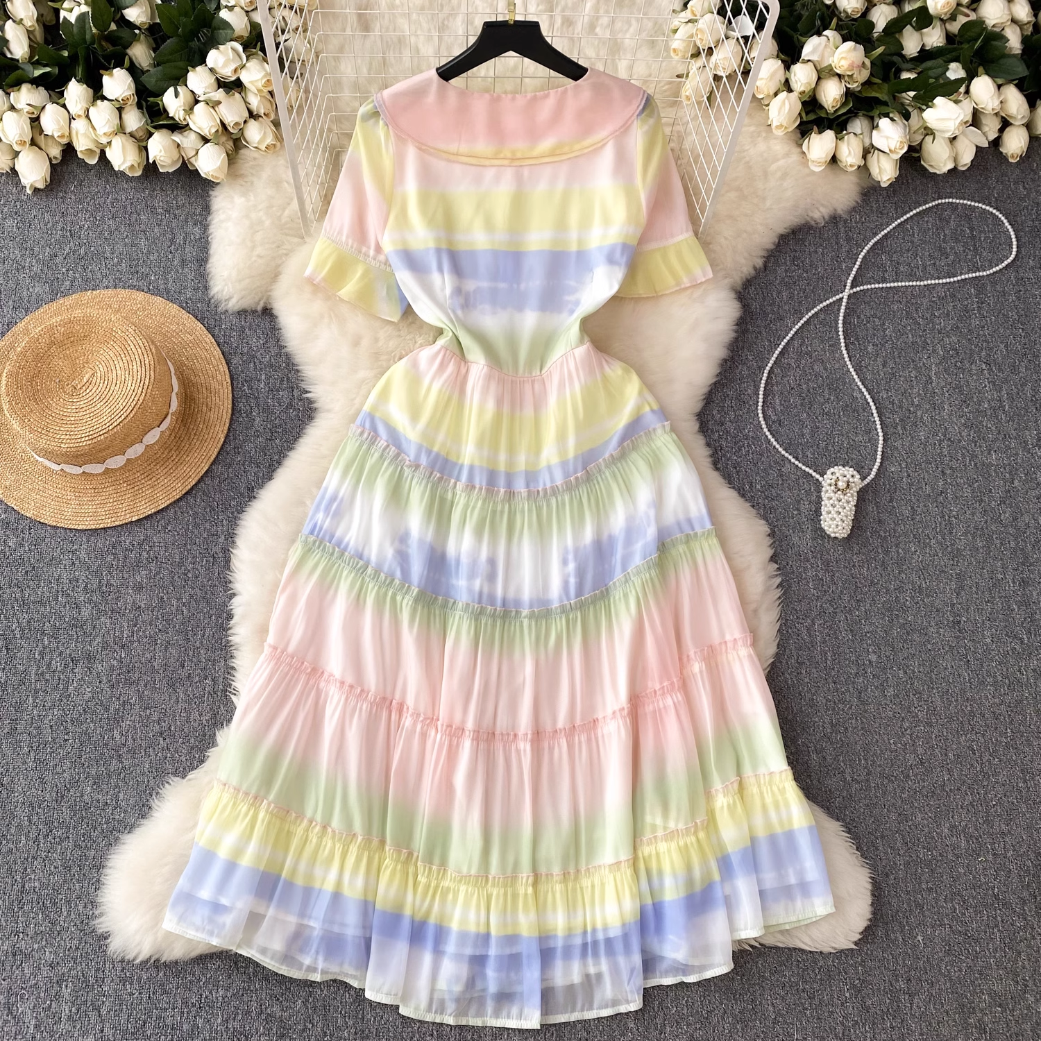 women's summer chiffon dress ,