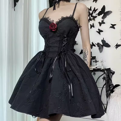 Black A-line Mini Dress