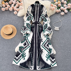 Bow Tie Printed Maxi Dress ,