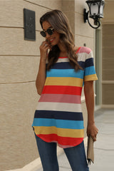 Iridescent  Striped Short Sleeve T-Shirt