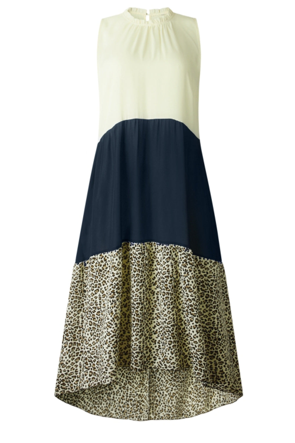 Irregular Leopard Spliting Dress