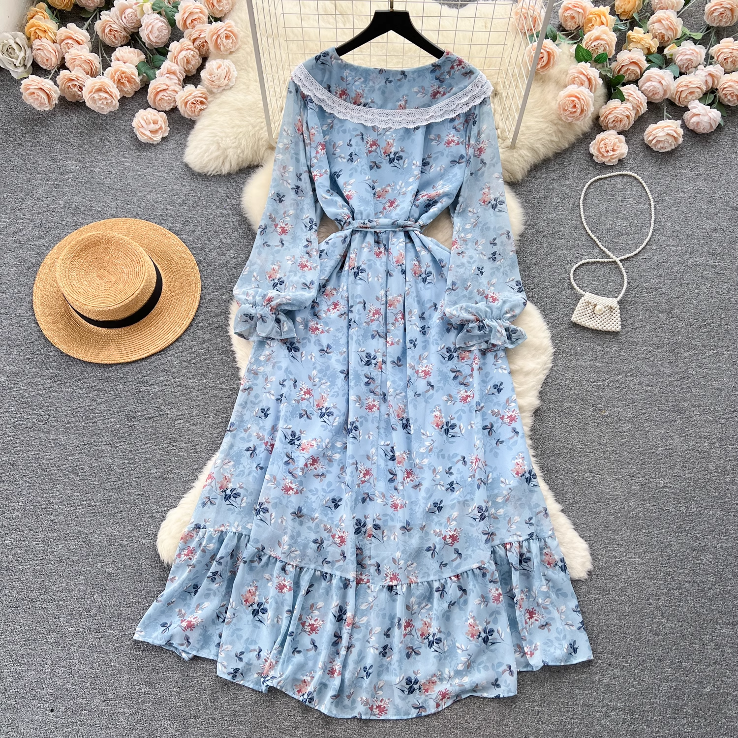 women's doll collar floral dress