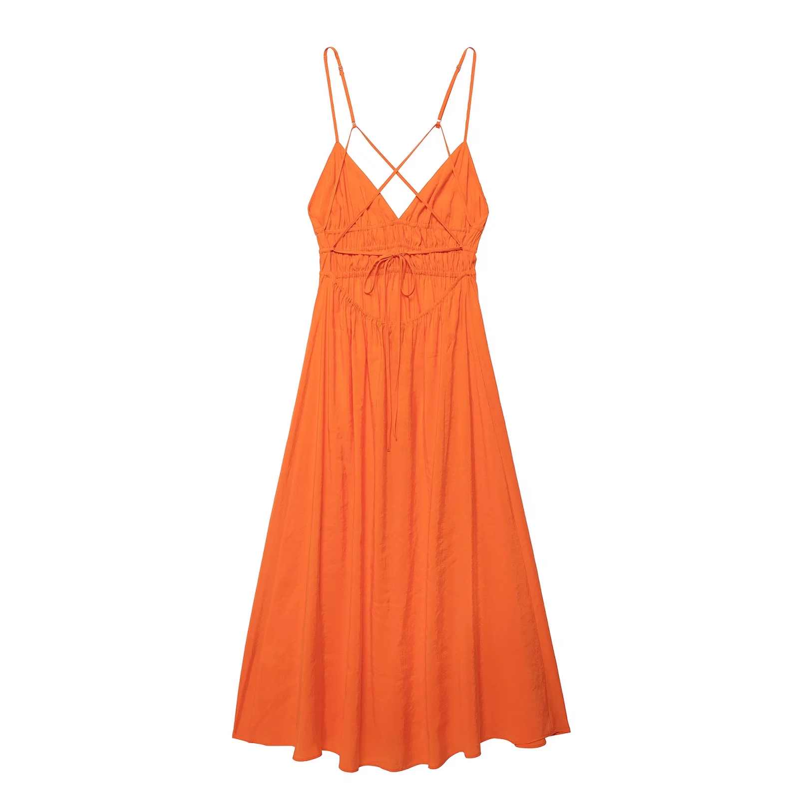 Orange Backless Summer Dress