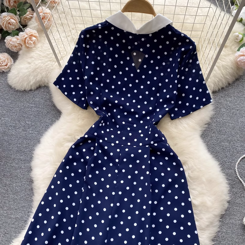 Polka Dot V-neck Summer Dress,