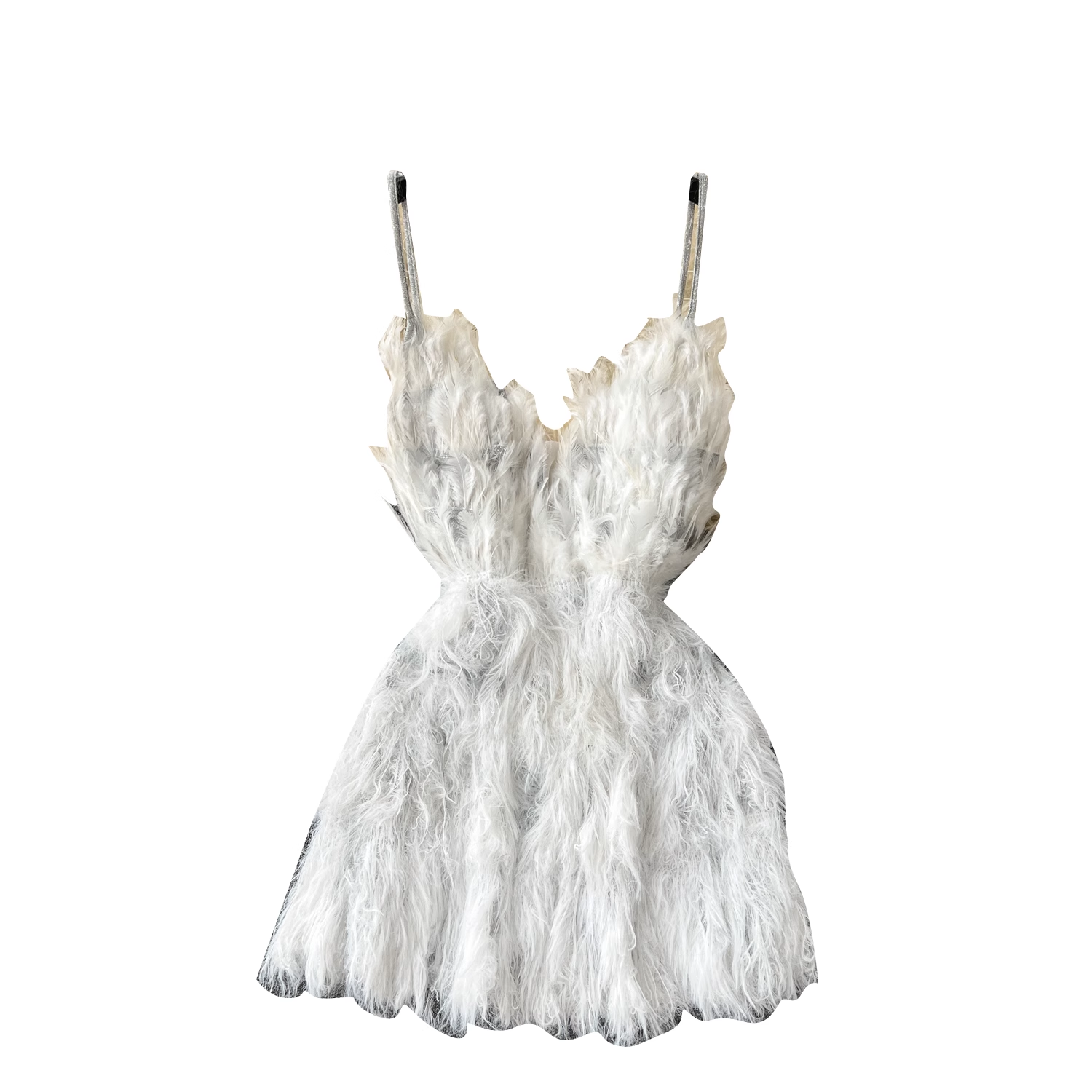 women's feather mini dress