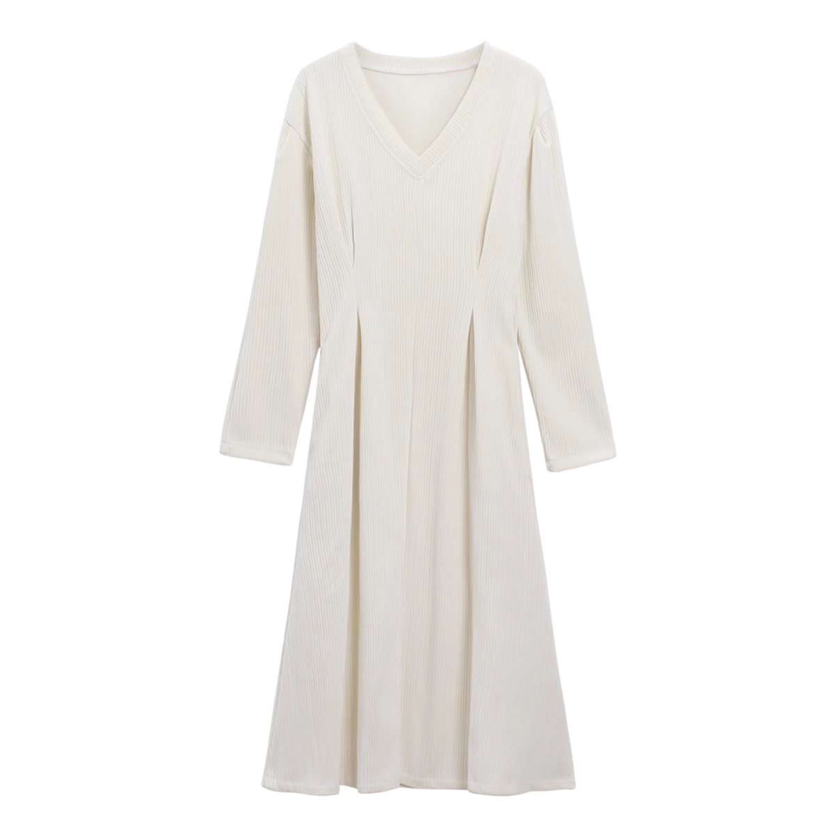 A-line V-neck long-sleeved dress for women in autumn