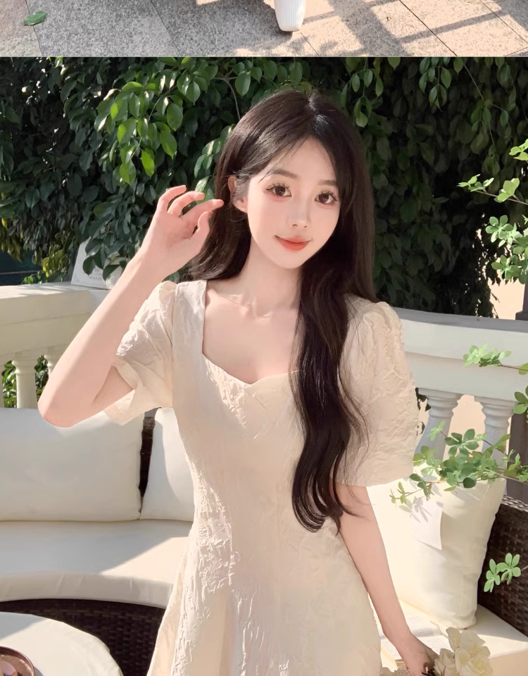 A-line Square Neck Maxi Dress YM1536 Cbano A-line Square Neck Maxi Dress YM1536 Cbano
