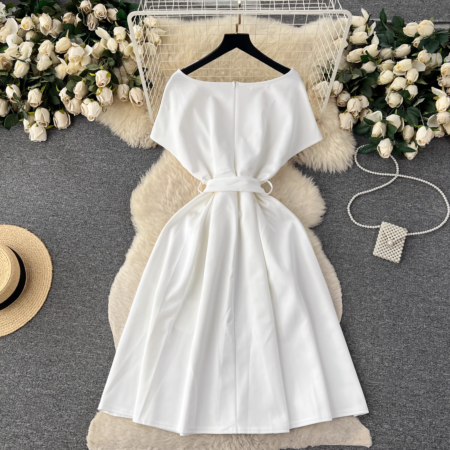 Summer bow tie waist chic dress