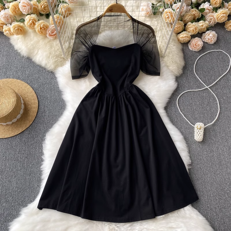 Vintage A-line Black Dress ,