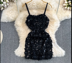 Sparkling sequin slip dress