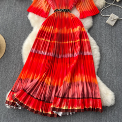 summer A-line pleated dress