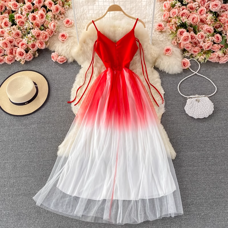 A-line V Neck Ombre Maxi Dress, YM201 – Cbano A-line V Neck Ombre Maxi Dress, YM201 – Cbano