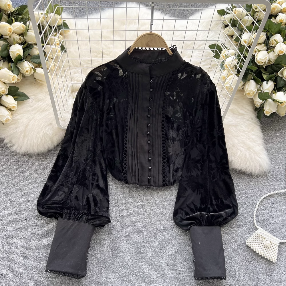 Women's Puff Sleeve Lace Blouses ,