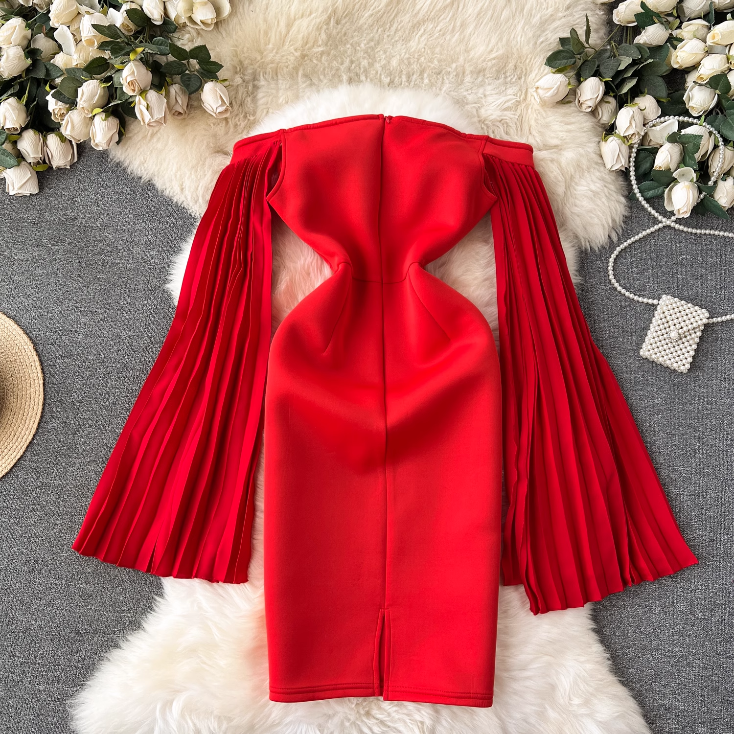 Off The Shoulder Red Party Dress