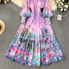 Long chiffon resort dress