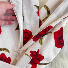 women's summer rose print dress ,