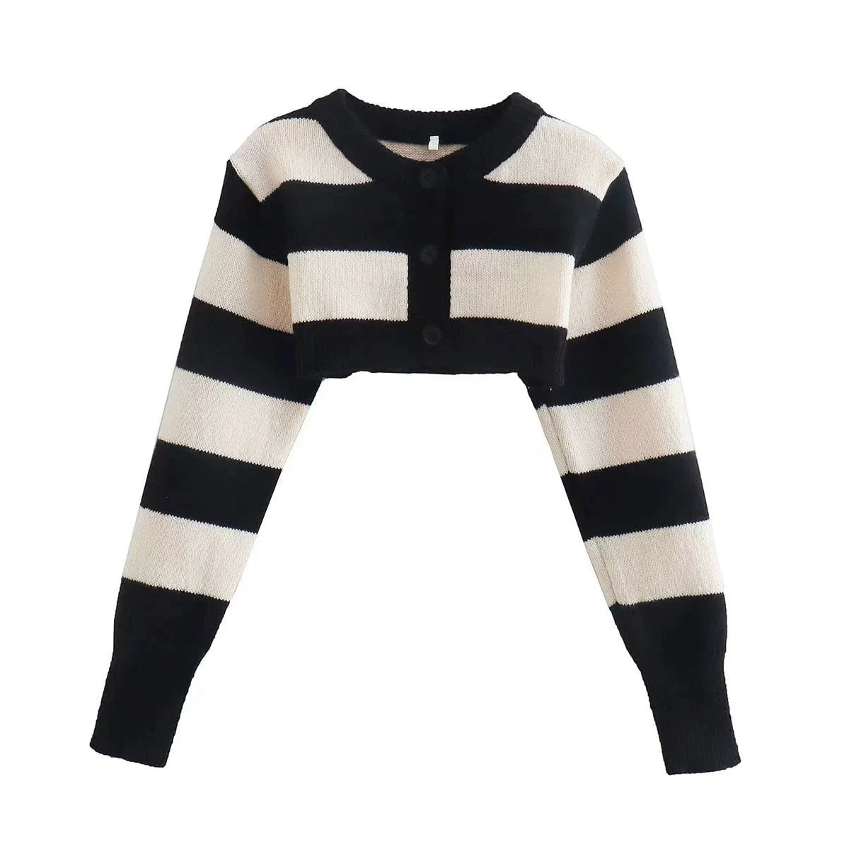 Alonni Striped Crop Sweater