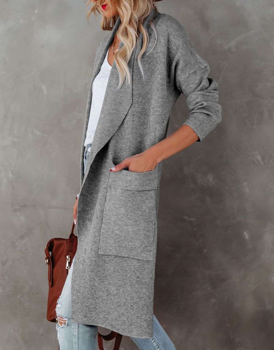 Large lapels softer commuter cardigan coat