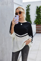 Knitted Large Size Bat Sleeve Knit Sweater