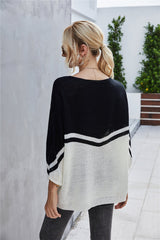 Knitted Large Size Bat Sleeve Knit Sweater