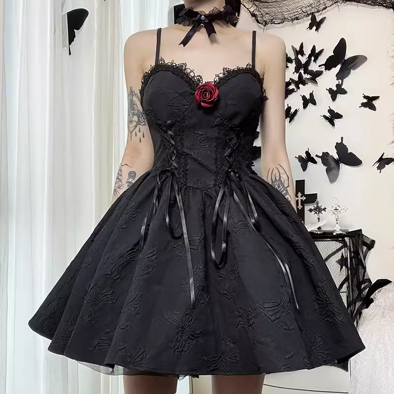 Black A-line Mini Dress