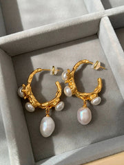 Baraque Pearl C Type  Earrings