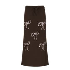 Bow Print Maxi Skirt