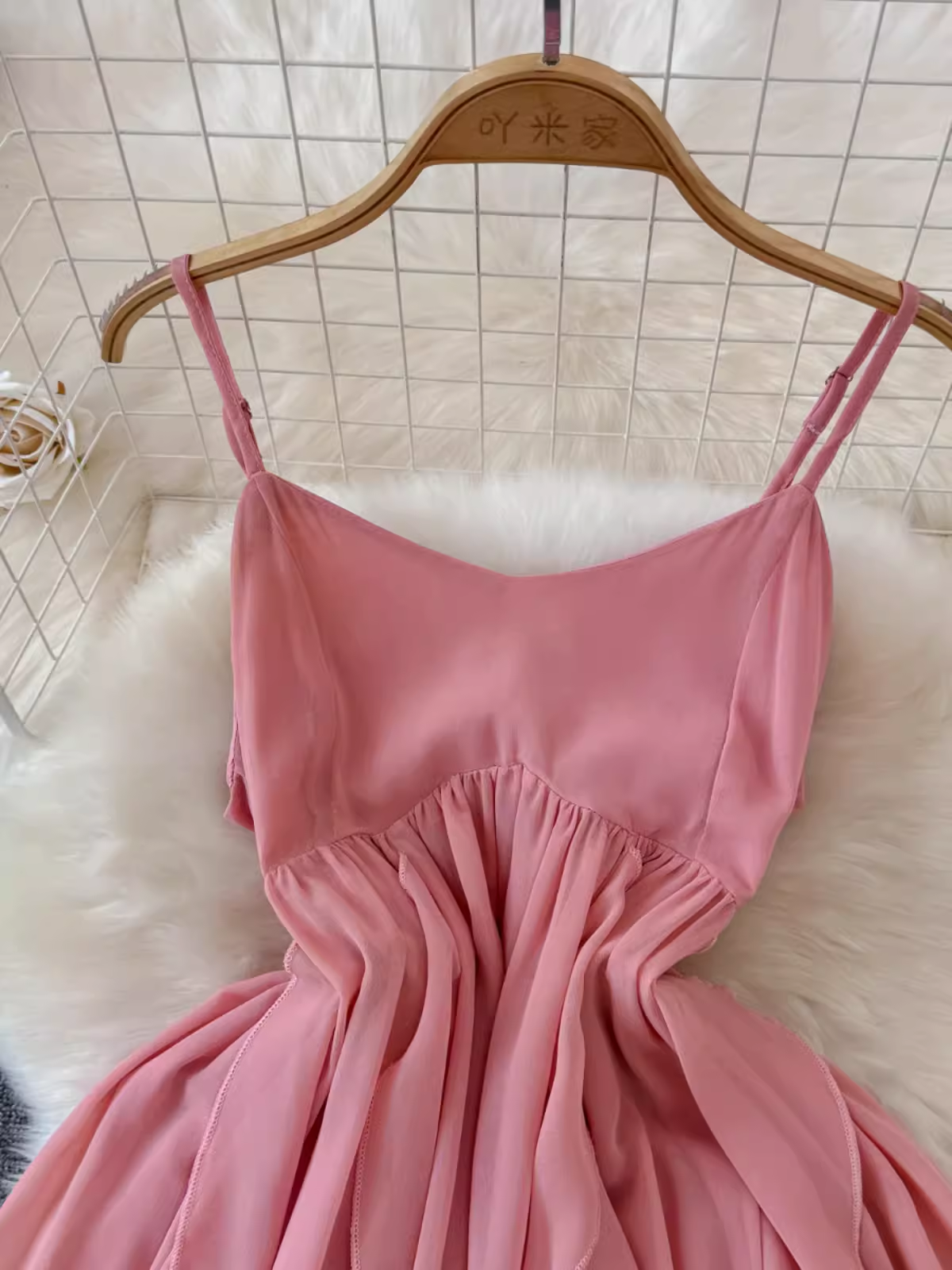 Pink suspender dress