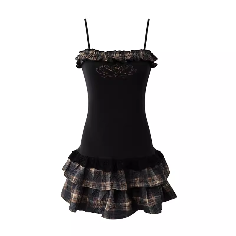 A-line Black Mini Dress