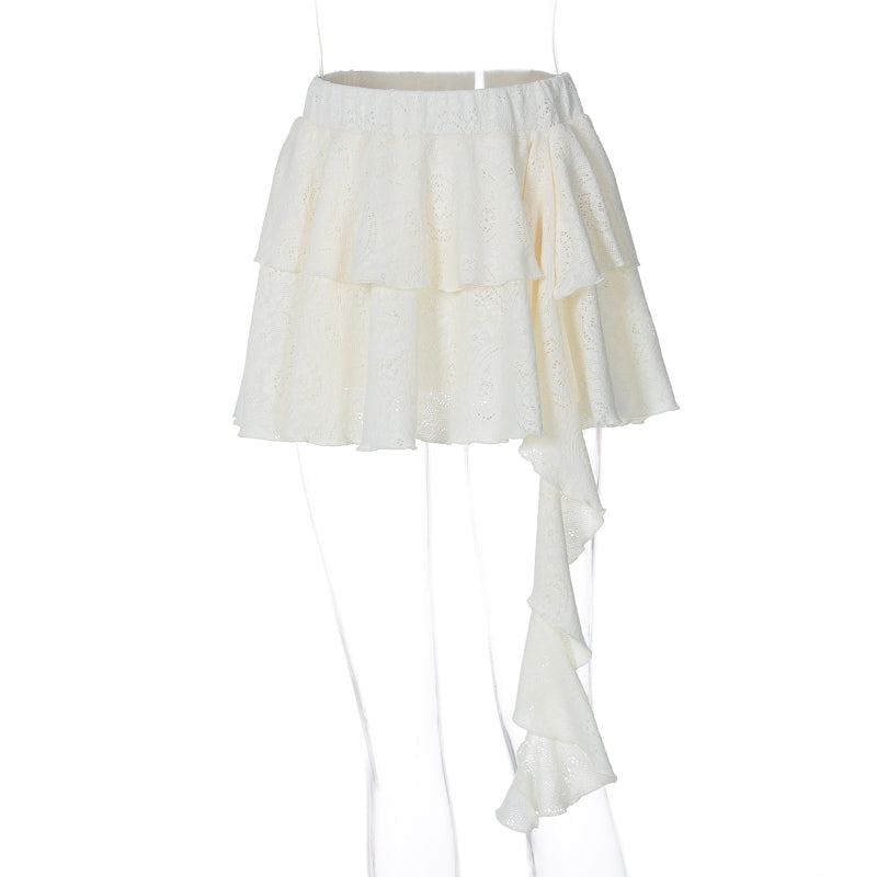 Caeli Ruffled Cardigan & Skirt Set