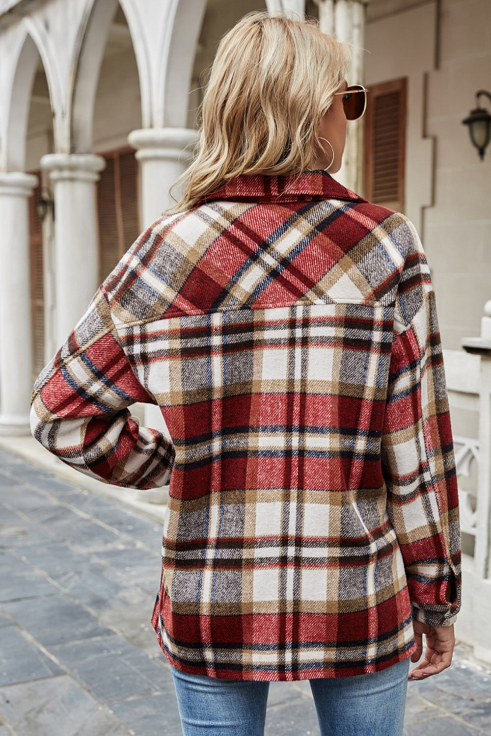 Lapel British Loose Plaid Jacket