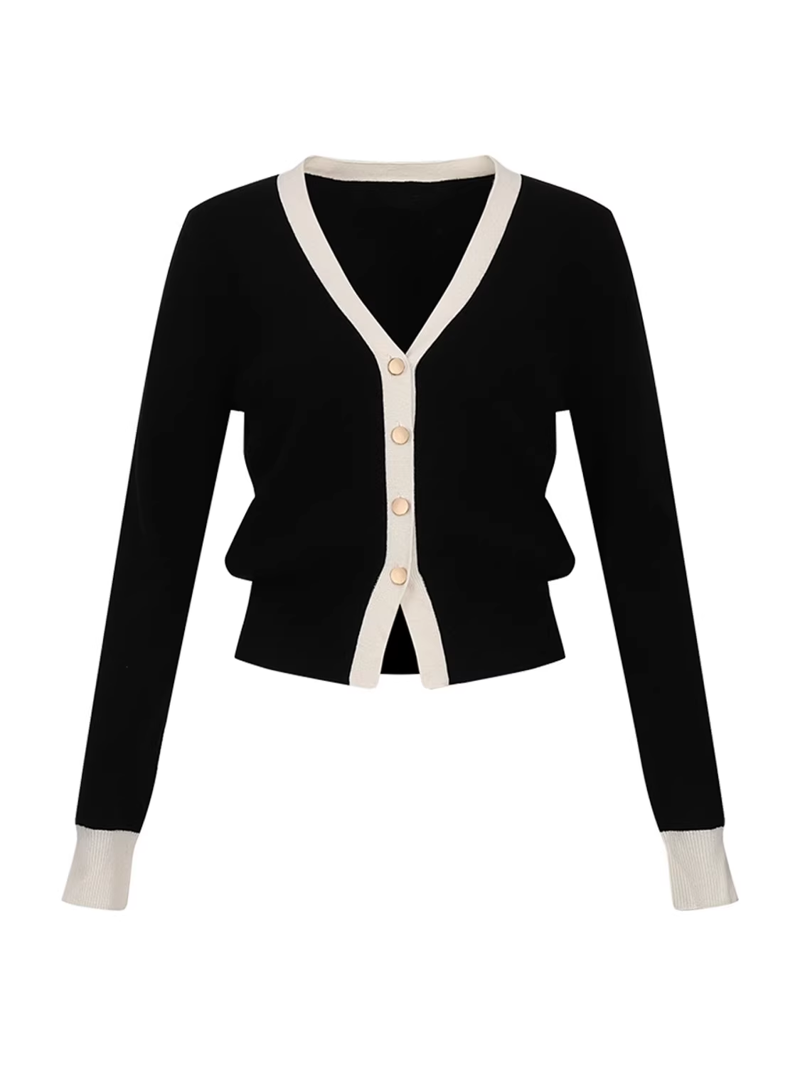 Women's contrast knitted cardigan