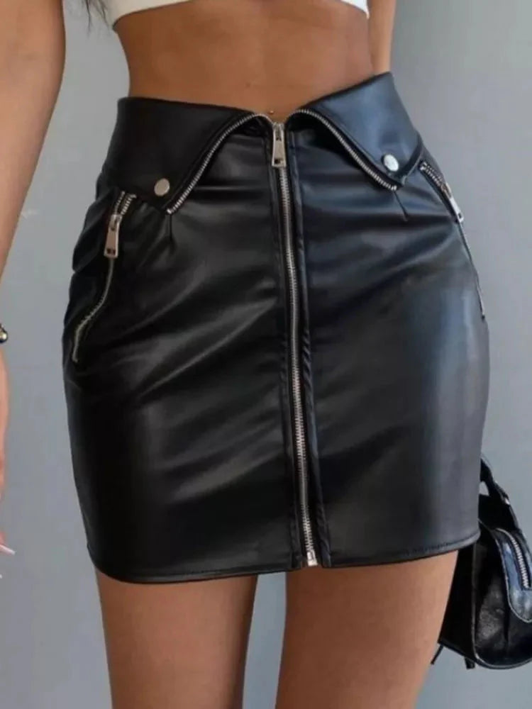 Daylani Leather Mini Skirt