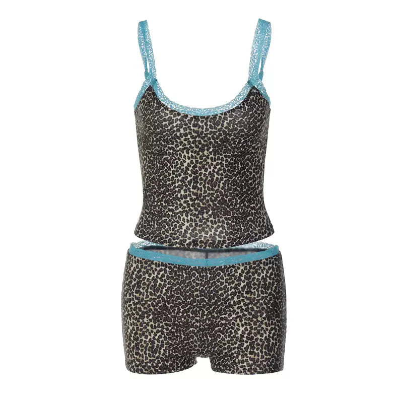 Draya Leopard Print Shorts Set