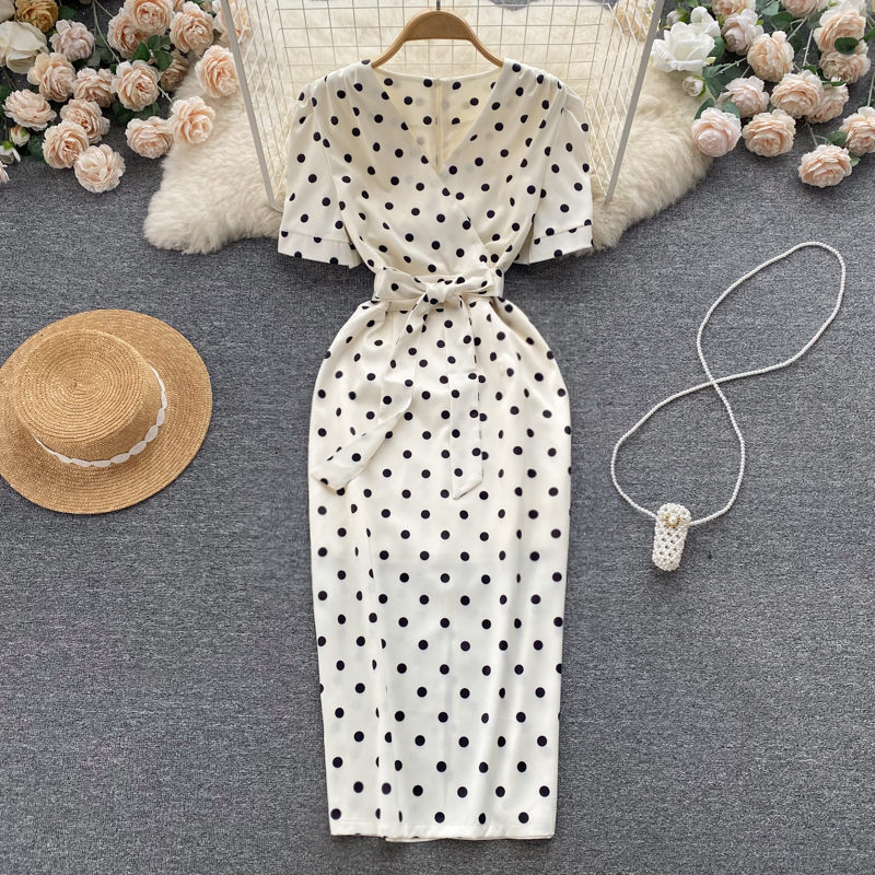 Seaside Holiday V-neck Summer Dress ,