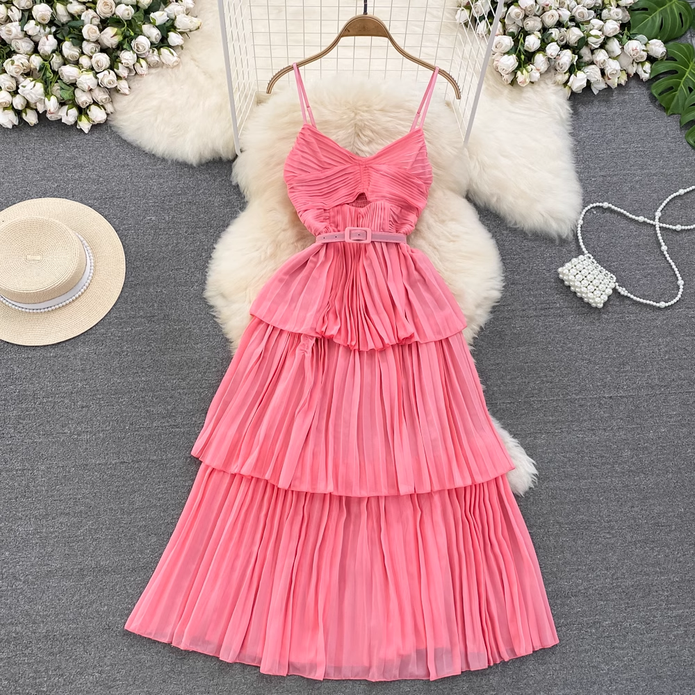 A-line V-neck Seaside Vacation Beach Dress