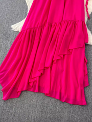 ruffled irregular dress