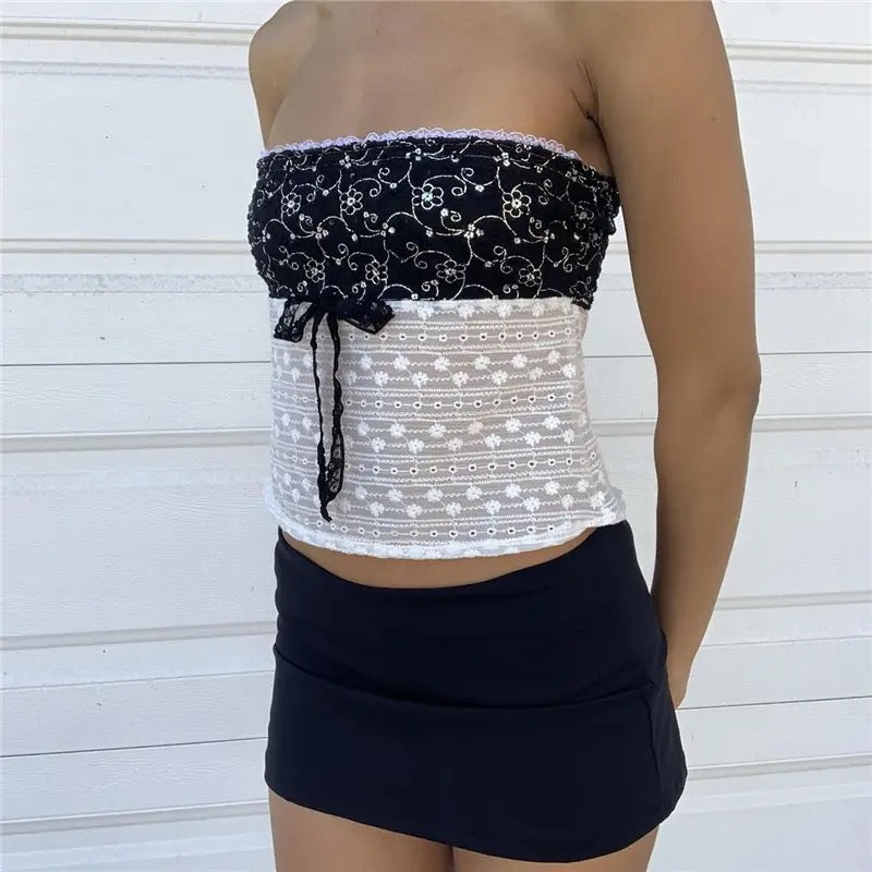 Elka Lace Strapless Top