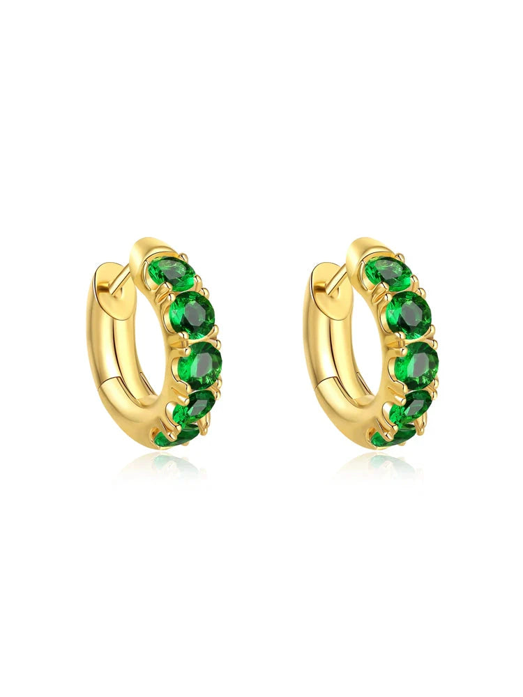 Emerald Green Mini  Hoop Earrings