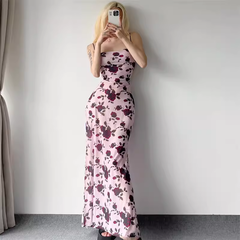 romantic rose print dress