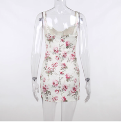 French retro print suspender dress