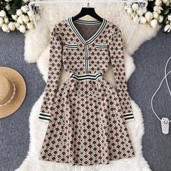 women's autumn and winter long sleeve knitted dress