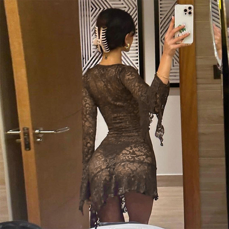 Kristel Long Sleeve Lace Mini Dress