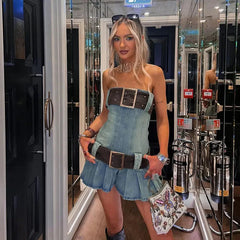 Frady Denim Belt Dress