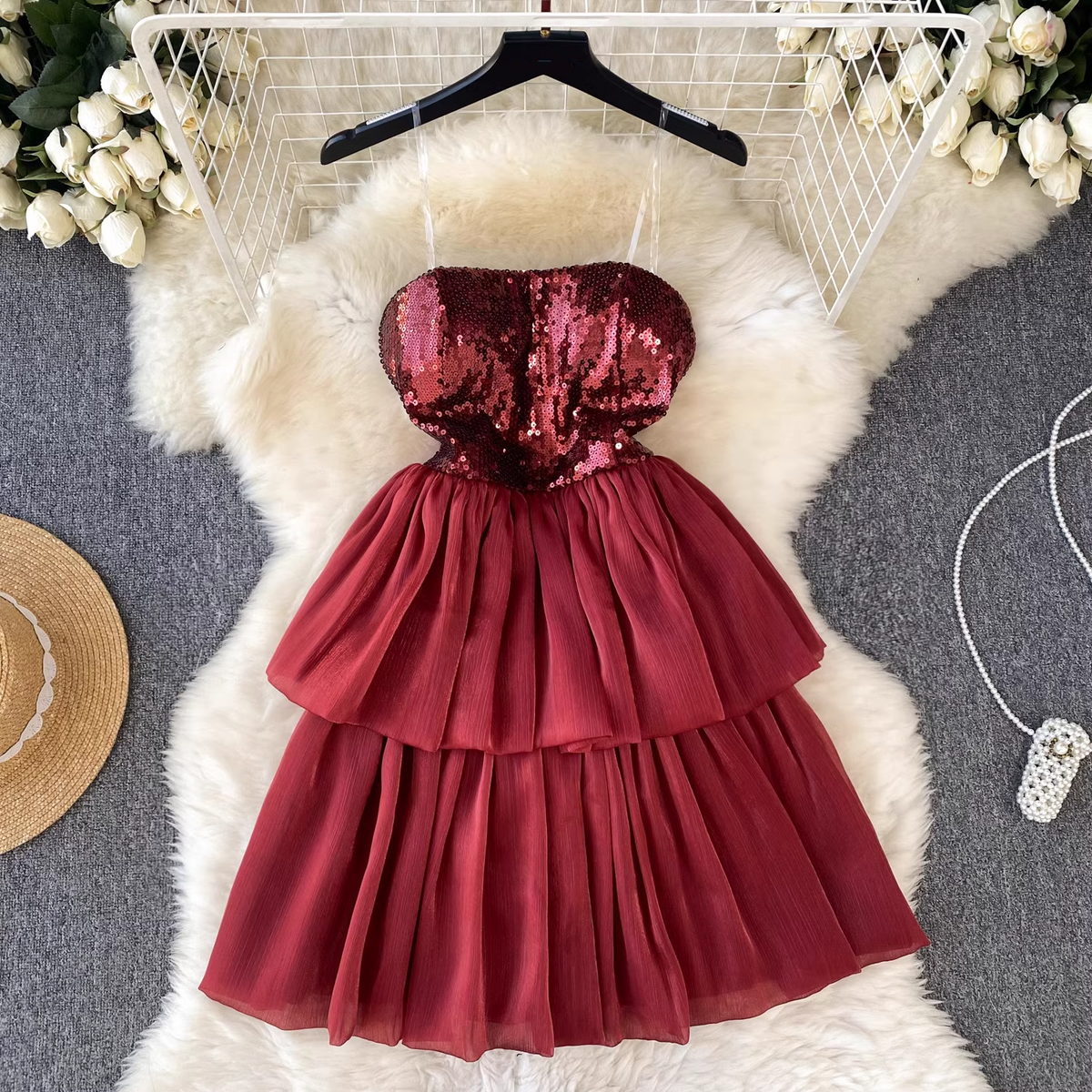 A-line Red Party Dress