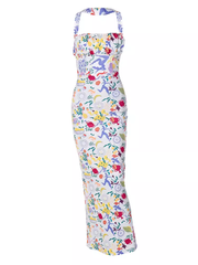 Irregular printed long dress