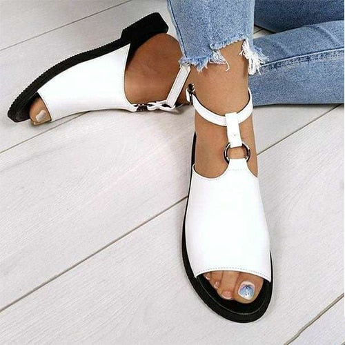 Leather Buckle Strap Beach Shoes