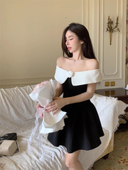 Off the shoulder a-line dress