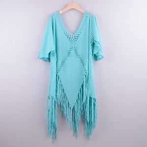 Backless Cover Up With Tassels