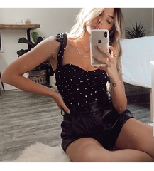 Polka Dot Print Top ,